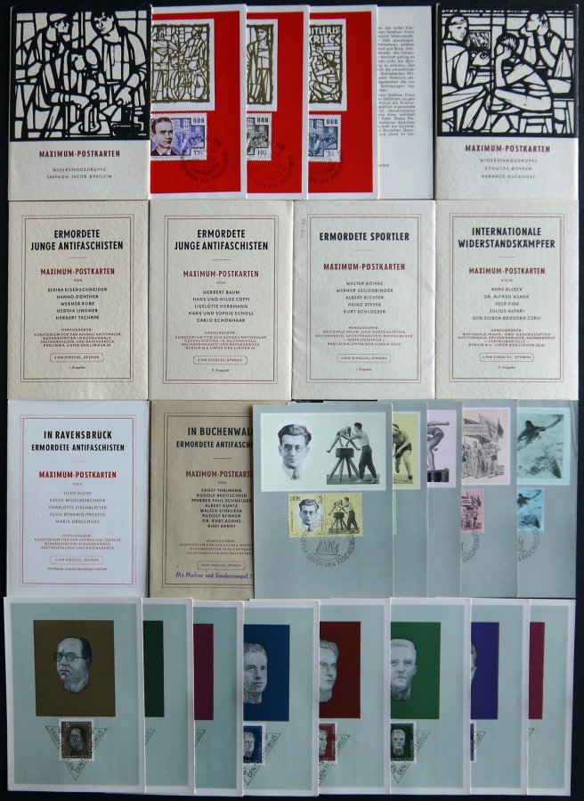 LOTS Mk BRIEF, 1957-64, Antifaschisten, 11 Verschiedene Ausgaben Auf Maximumkarten, Pracht - Sammlungen