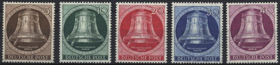 BERLIN 75-79 **, 1951, Glocke Links, Prachtsatz, Mi. 100.- - Sonstige & Ohne Zuordnung