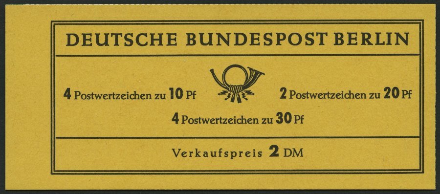 MARKENHEFTCHEN MH 5dRLVIII **, 1966, Markenheftchen Brandenburger Tor, 4. Deckelseite Unbedruckt, Mit Randleistenvariant - Se-Tenant