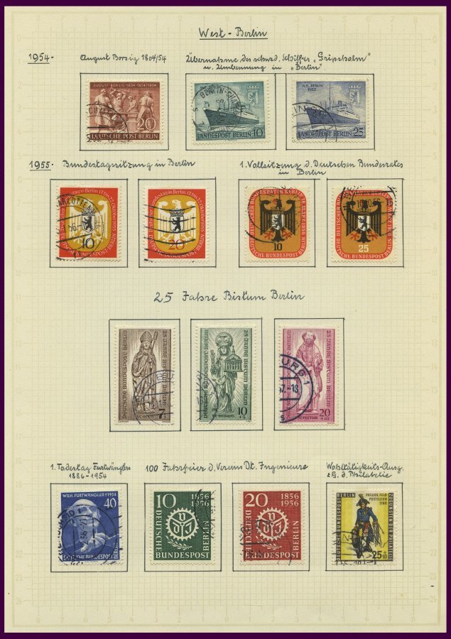 SAMMLUNGEN O, Wohl Komplette Gestempelte Sammlung Berlin Von 1954-68, Feinst/Pracht - Sammlungen