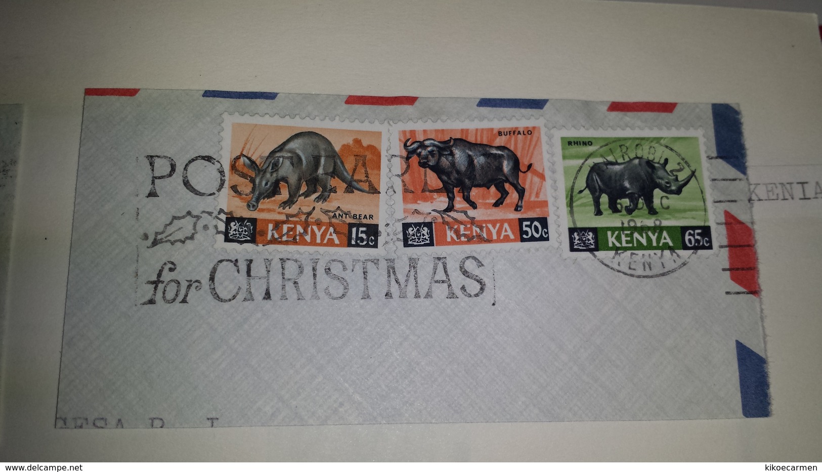 KENIA Kenya POSTCARD FOR CHRISTMAS ... 1968 NAIROBI Cancel Cancellation - Kenia (1963-...)