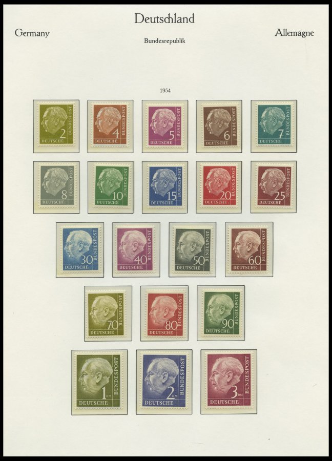 SAMMLUNGEN **, 1952-1977, Postfrische Komplette Sammlung Incl. Heuss Lumogen Und Lieg. Wz. Im Neuwertigen KA-BE-Falzlosa - Gebraucht