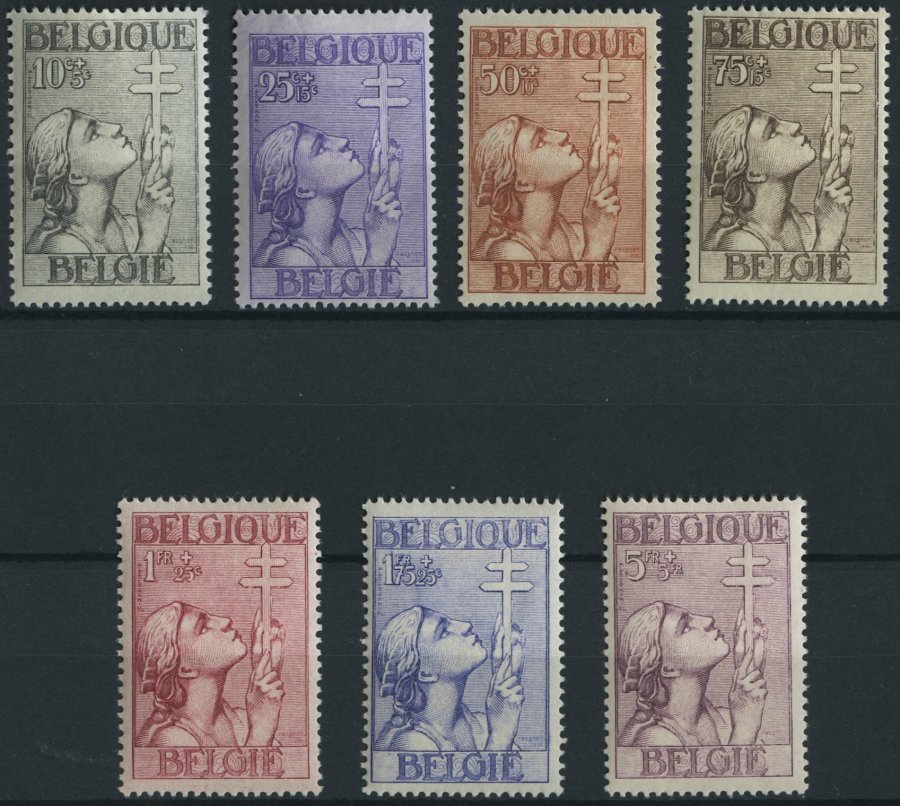 BELGIEN 366-72 *, 1933, TBC, Falzrest, Prachtsatz - Belgien