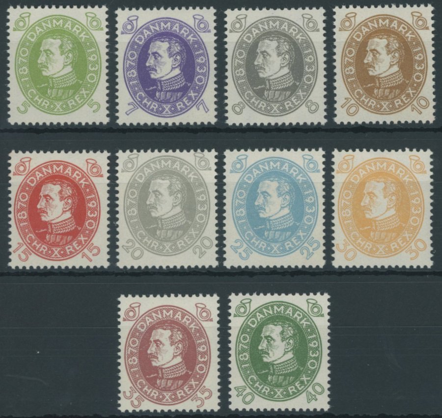 DÄNEMARK 185-94 **, 1930, 60. Geburtstag, Prachtsatz, Mi. 200.- - Used Stamps
