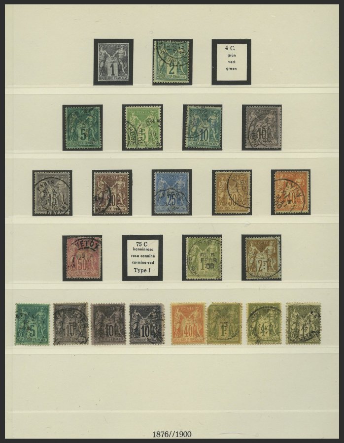 SAMMLUNGEN *,o, **, Sammlung Frankreich Von 1889-1959 In 2 Lindner Falzlosalben Mit Guten Mittleren Ausgaben, Der Klassi - Sammlungen