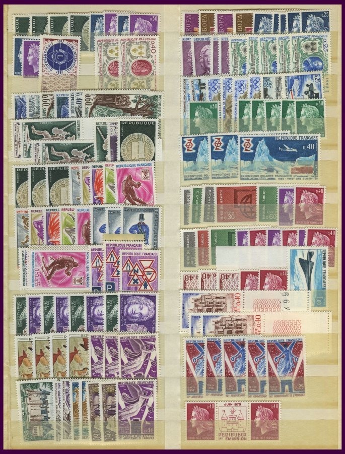 LOTS **, 1960-68, saubere postfrische Dublettenpartie mit Dienst-u. Unescomarken, mit Nr. 1480 5x, meist Pracht, günstig