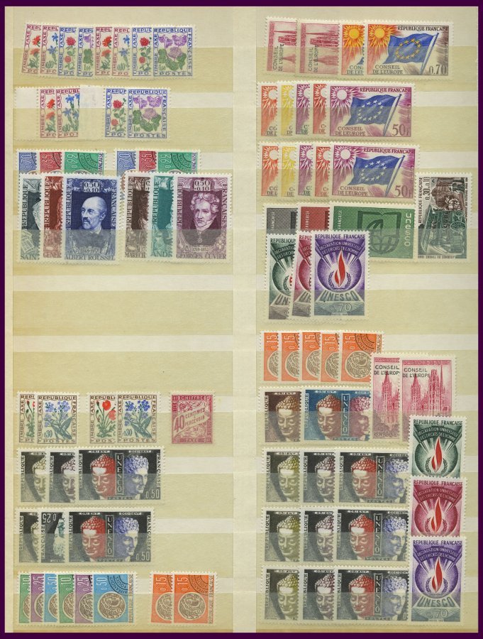 LOTS **, 1960-68, saubere postfrische Dublettenpartie mit Dienst-u. Unescomarken, mit Nr. 1480 5x, meist Pracht, günstig