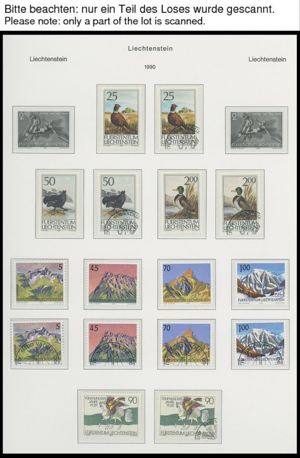 SAMMLUNGEN **,o , Komplette Sammlung Liechtenstein Von 1986-96 (bis Auf 6 Werte) Im KA-BE Falzlosalbum, Zweifach Gesamme - Sammlungen