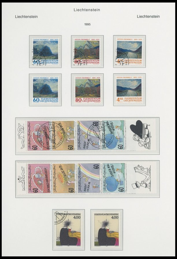 SAMMLUNGEN **,o , Komplette Sammlung Liechtenstein Von 1986-96 (bis Auf 6 Werte) Im KA-BE Falzlosalbum, Zweifach Gesamme - Sammlungen