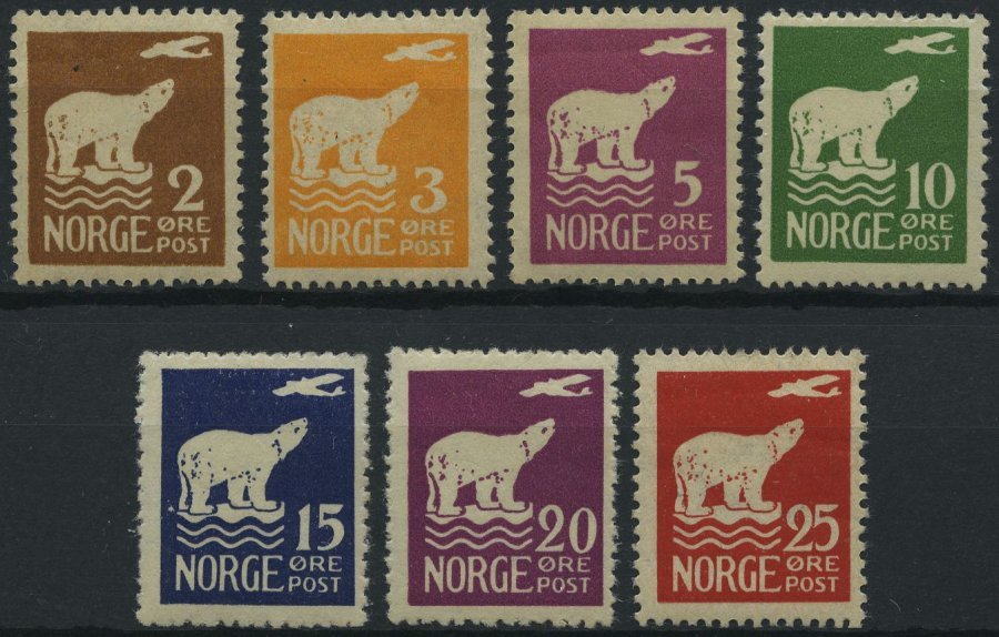 NORWEGEN 109-15 *, 1925, Polarflug, Falzreste, Prachtsatz - Sonstige & Ohne Zuordnung