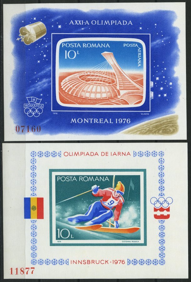 RUMÄNIEN Bl. 129,136 **, 1976, Block Olympische Spiele, Pracht, Mi. 90.- - Sonstige & Ohne Zuordnung