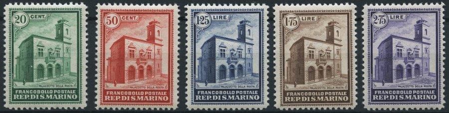 SAN MARINO 175-79 *, 1932, Postgebäude, Falzrest, Prachtsatz - Other & Unclassified