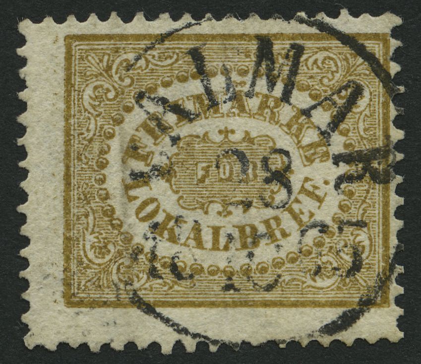 SCHWEDEN 13 O, 1862, 3 Ö. Gelbbraun, Zentrischer K1 KALMAR, Minimale Bugspur Sonst Pracht, Mi. 380.- - ... - 1855 Vorphilatelie