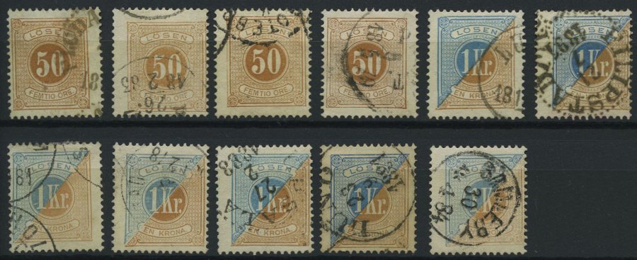 PORTOMARKEN P 1-10A,B O, 1874/77, Gestempelte Sammlung Lösen Von 134 Werten Mit Farbnuancen, Besseren Stempeln Etc., Fas - Gebraucht