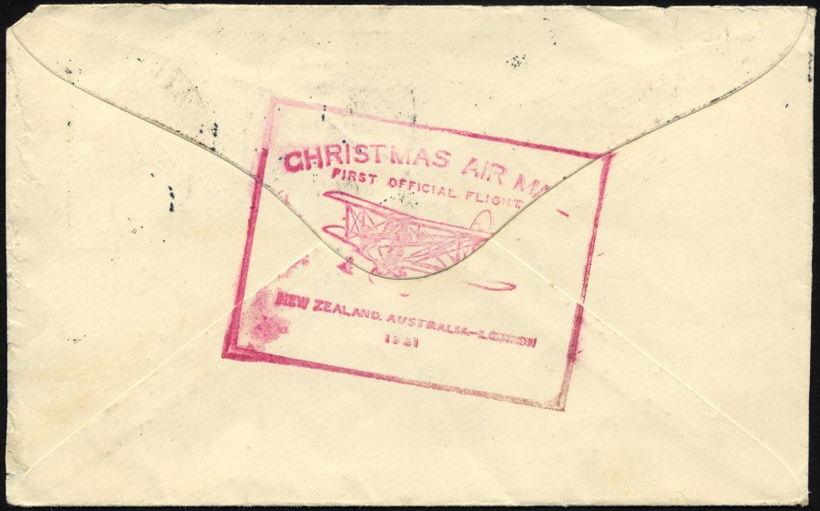NEUSEELAND 181-83 BRIEF, 12.11.1931, Erstflug (Weihnachtsflug) NEUSEELAND-AUSTRALIEN-LONDON, Brief Feinst (Öffnungsmänge - Sonstige & Ohne Zuordnung