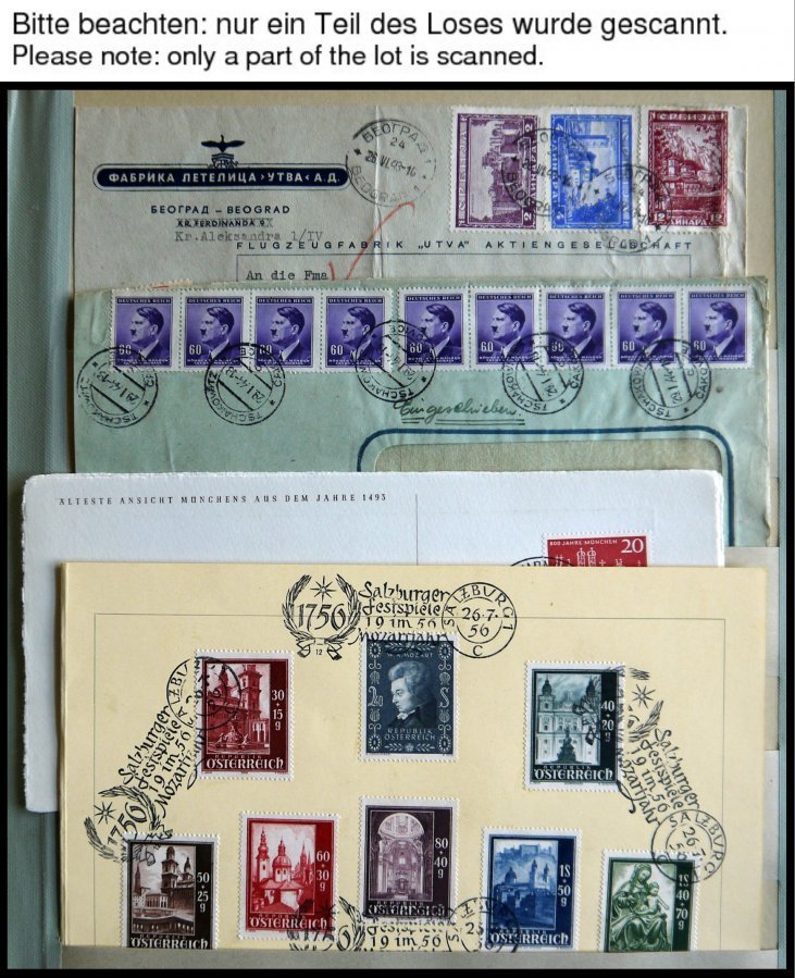SLG., LOTS DEUTSCHLAND Ca. 1943-80, Reichhaltige Briefpartie In 3 Bänden, Einem FDC-Album Und Kleinem Karton, Der Sammle - Sammlungen