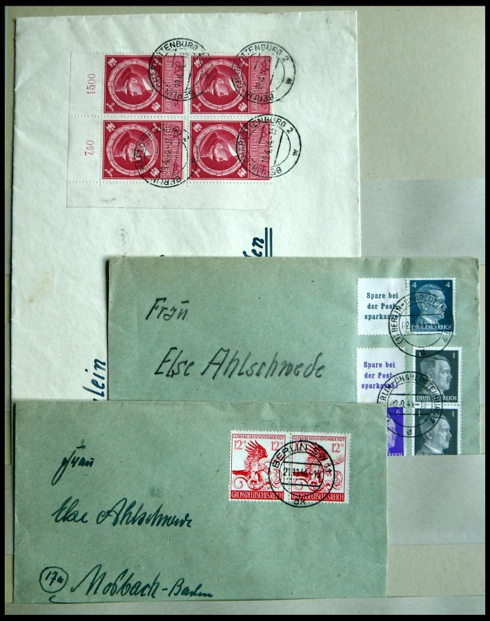 SLG., LOTS DEUTSCHLAND Ca. 1943-80, Reichhaltige Briefpartie In 3 Bänden, Einem FDC-Album Und Kleinem Karton, Der Sammle - Sammlungen