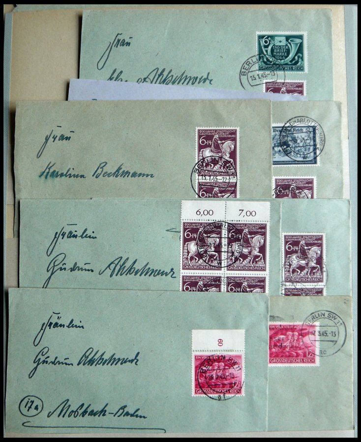 SLG., LOTS DEUTSCHLAND Ca. 1943-80, Reichhaltige Briefpartie In 3 Bänden, Einem FDC-Album Und Kleinem Karton, Der Sammle - Collections