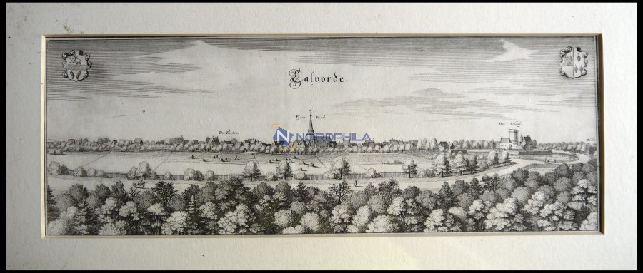 CALVÖRDE, Gesamtansicht, Kupferstich Von Merian Um 1645 - Lithographien
