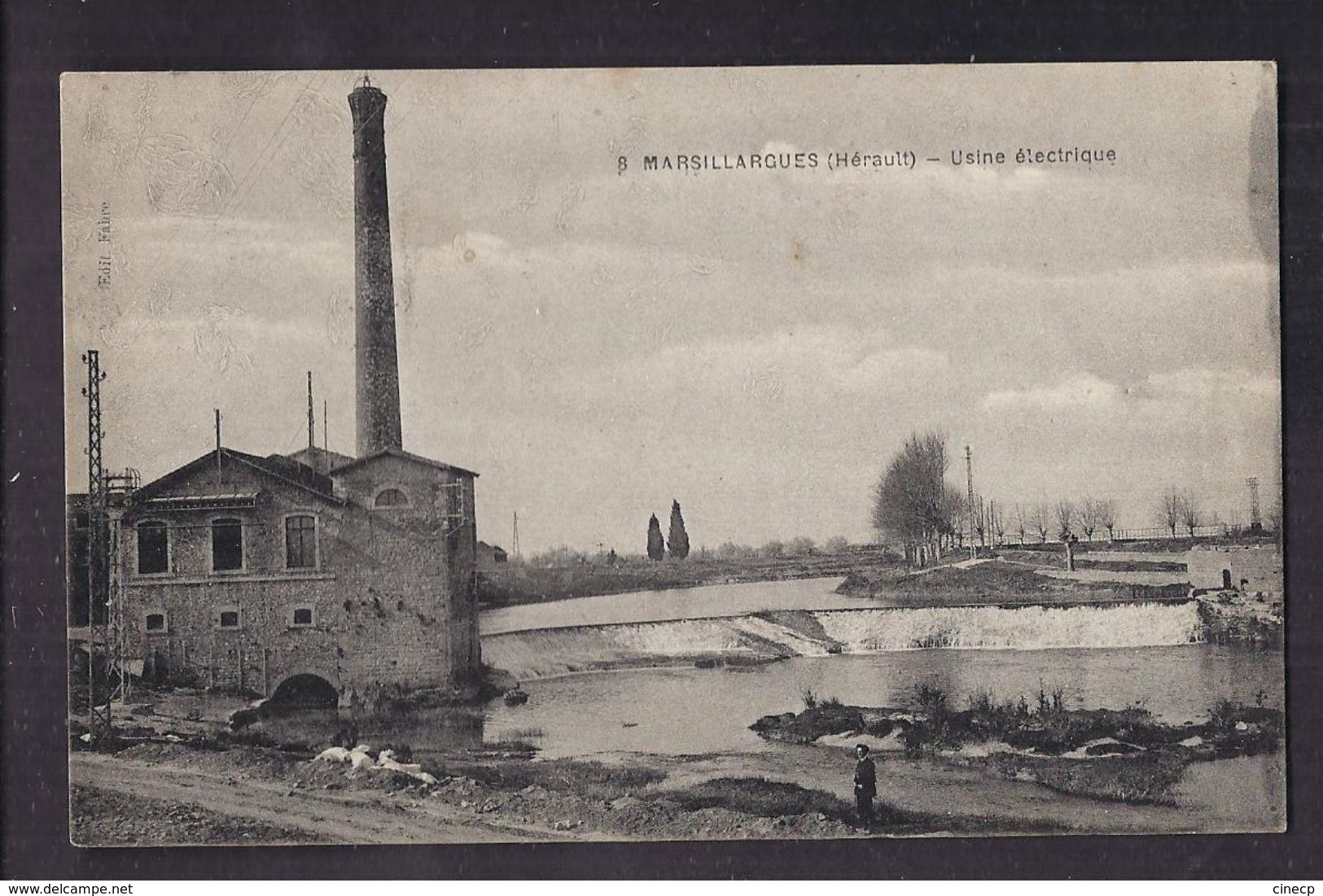 CPA 34 - MARSILLARGUES - Usine électrique - TB PLAN INDUSTRIE Au Bord Du Cours D'eau Cheminée + Jolie Oblitération - Autres & Non Classés