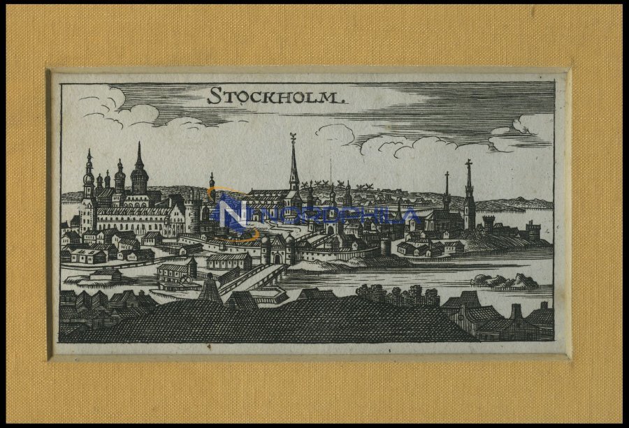 STOCKHOLM, Gesamtansicht, Kupferstich Von Riegel Um 1690 - Lithographies