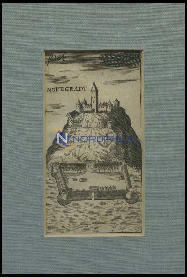 NOVIGRAD: Die Festung, Kupferstich Um 1685 - Lithographien