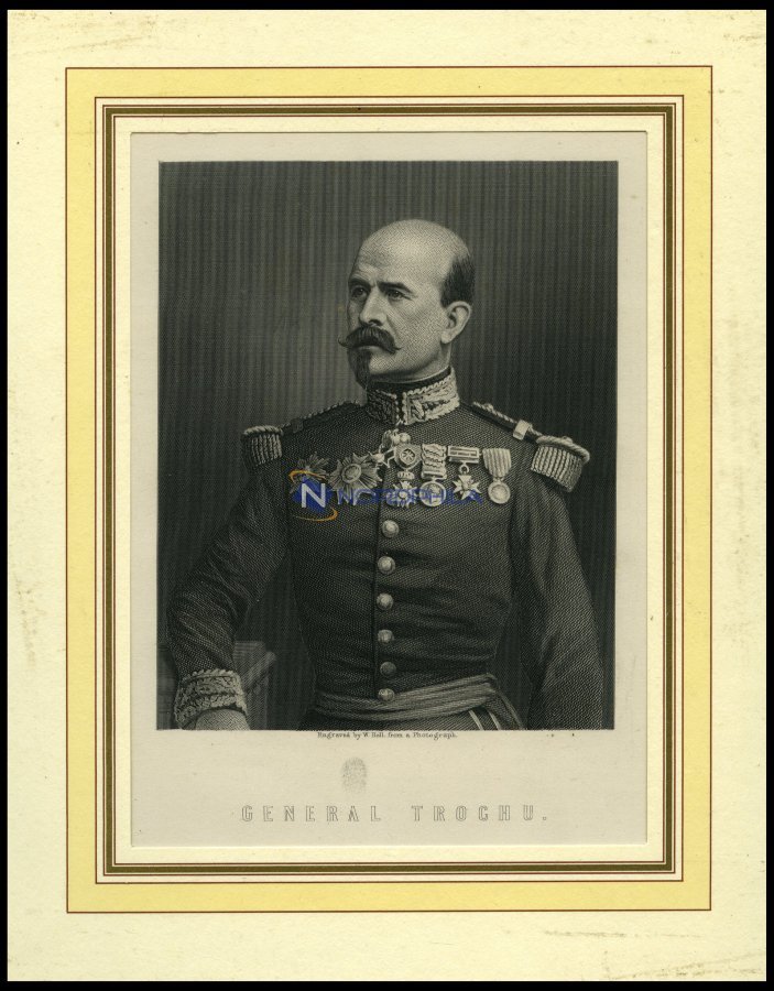 General Trochu, Stahlstich Von Holl Um 1880 - Lithographien