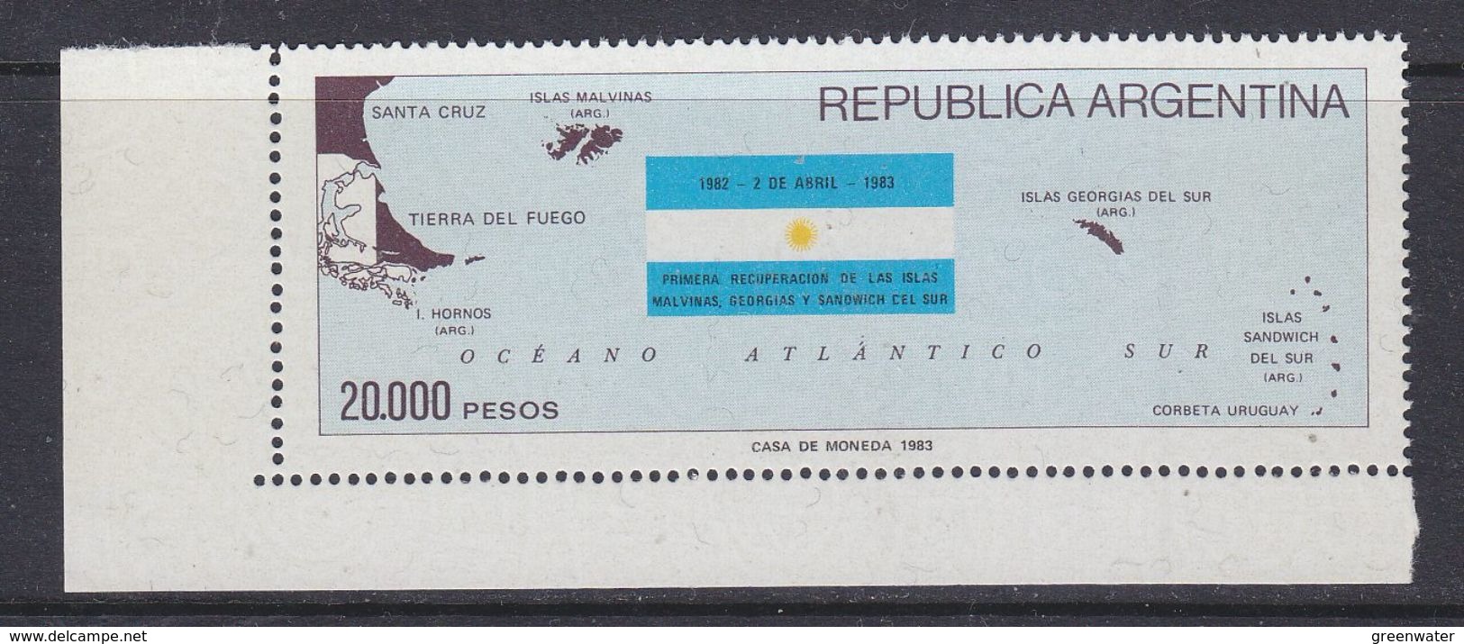 Argentina 1983 Recovery Of The Malvinas 1v (corner) ** Mnh (37168A) - Ongebruikt