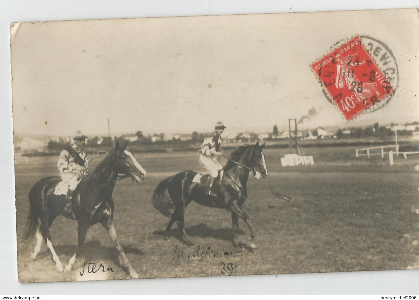 Hippisme - Hippodrome De Vichy 1926 Jockey Nommé Carte Photo - Hípica