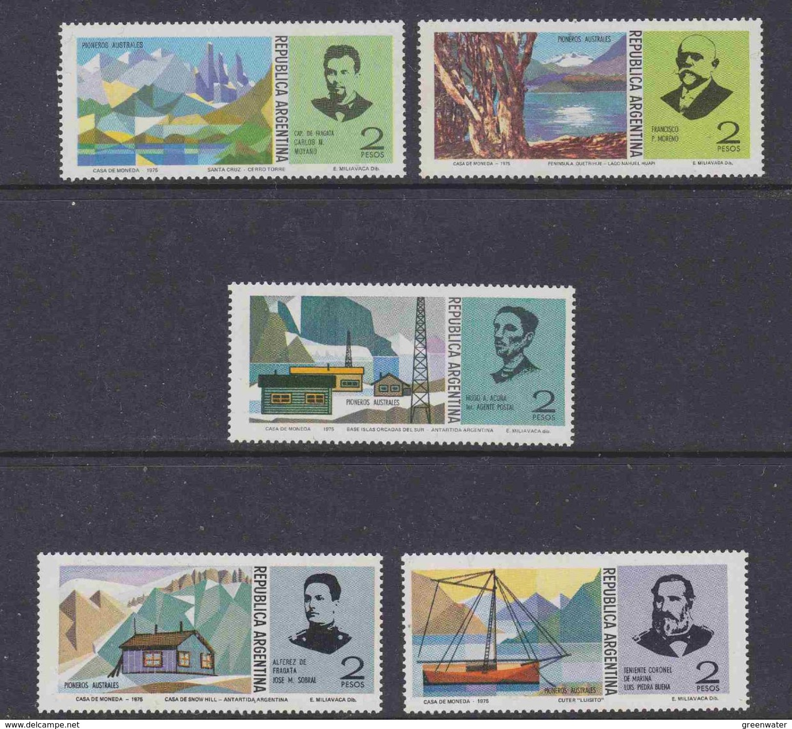 Argentina 1975 Landscapes (with Antarctica - Orcades Del Sur) 5v ** Mnh (37169A) - Ongebruikt