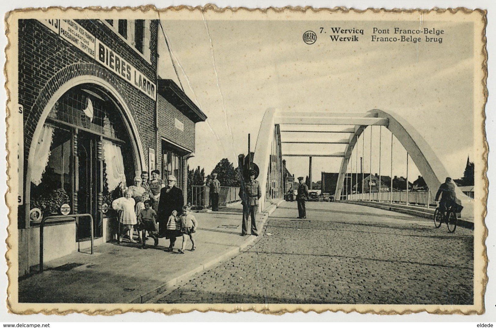 Werviq Pont Franco Belge Douanes Customs  Pub Biere Labor Mons Quelques Plis - Wervik