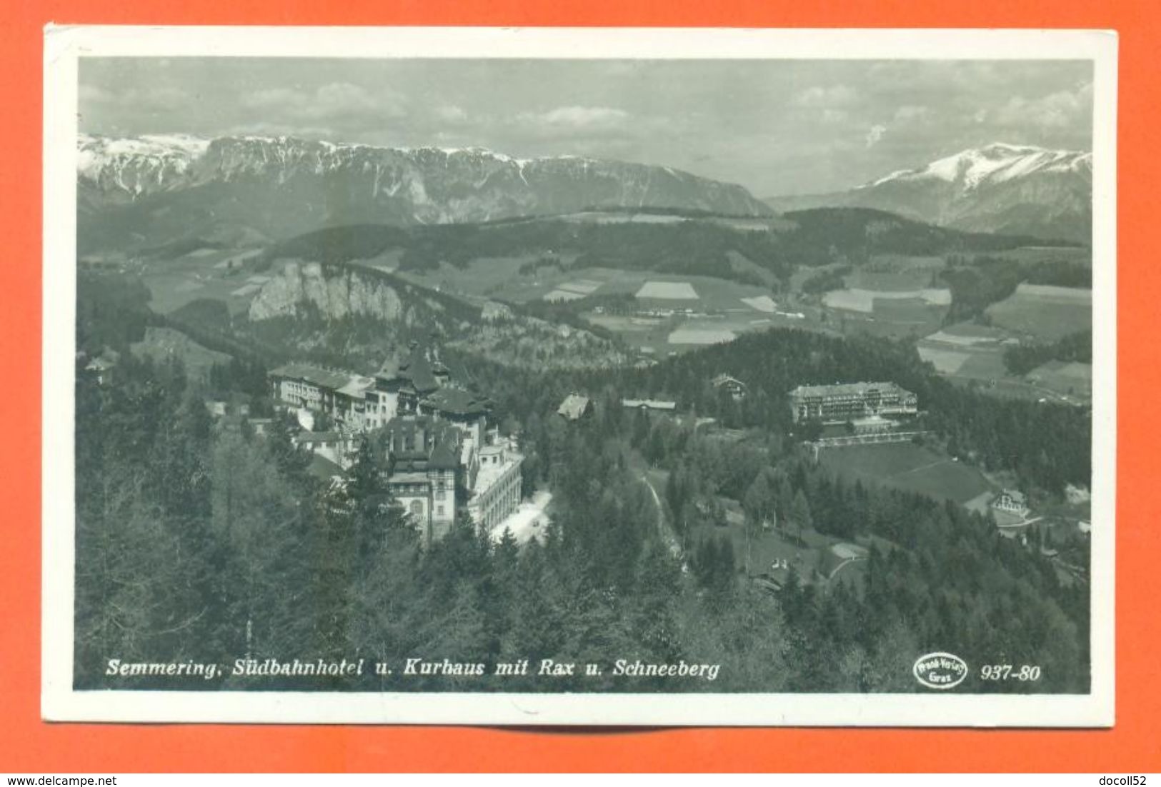 CPSM PF Semmering " Sudbahnhotel Kurbaus Mit Rax U Scheeberg " CPA 57 - Semmering