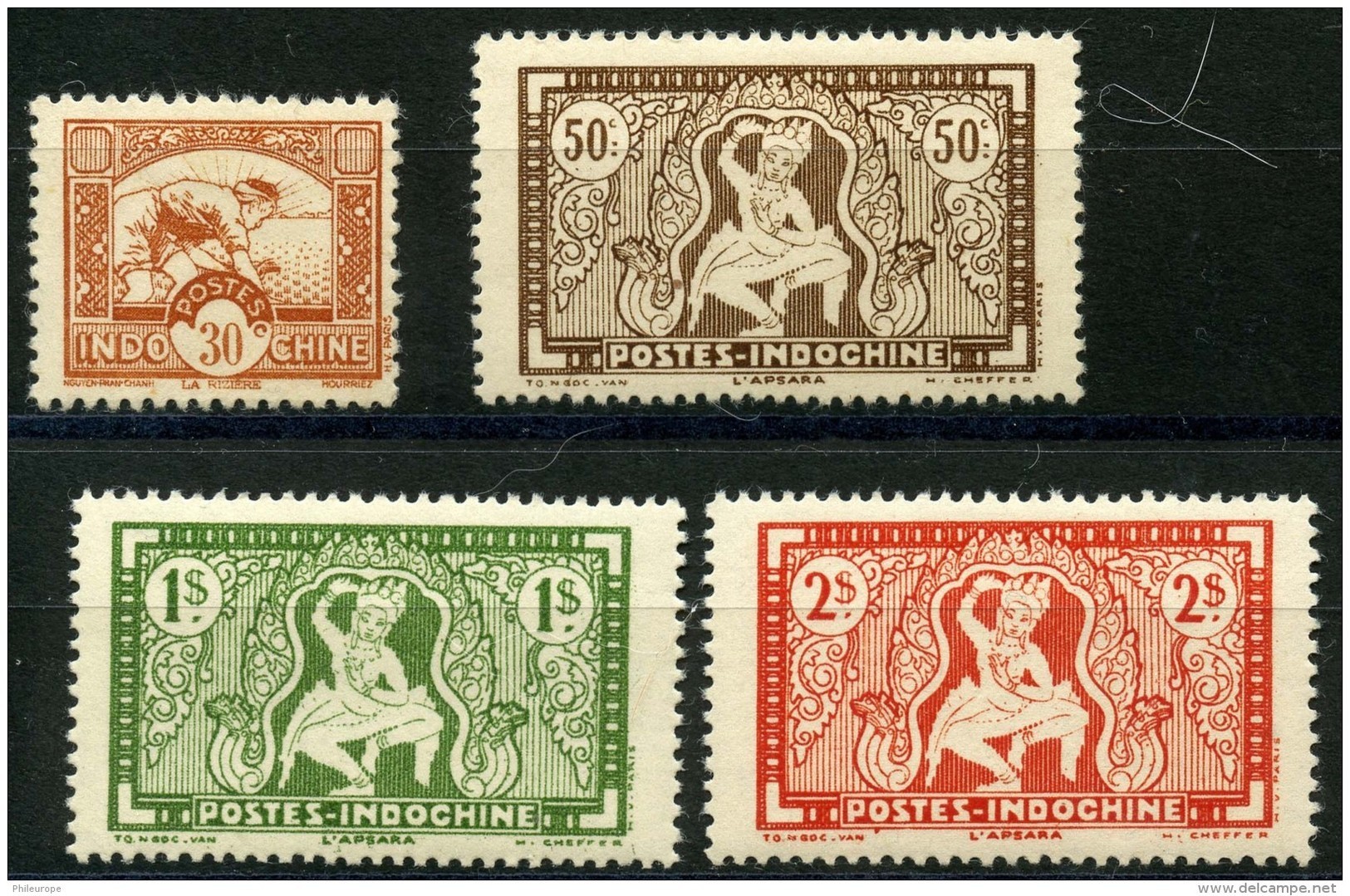 Indochine (1943) N 232 à 235 * (charniere) - Neufs