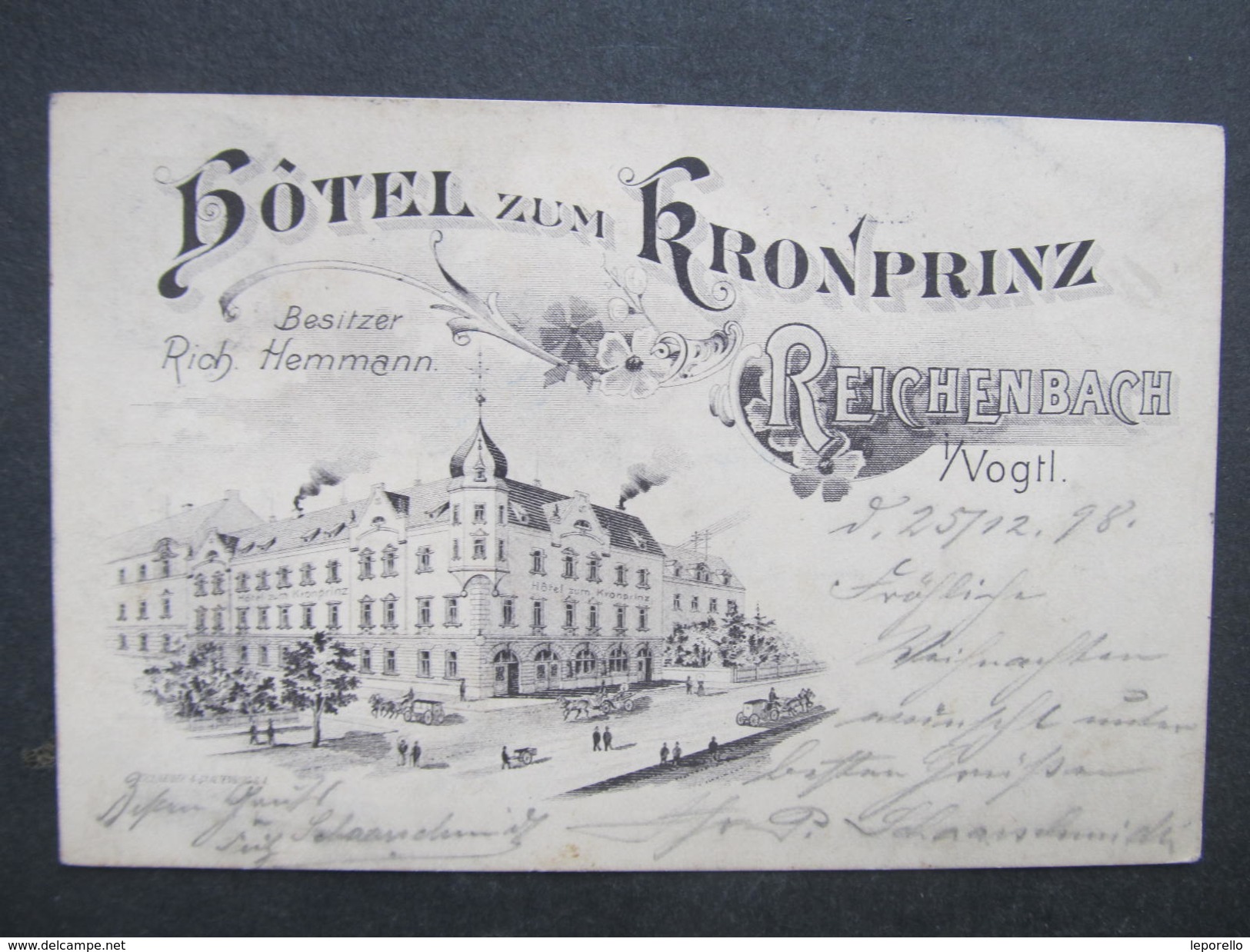 AK REICHENBACH I. Vogtland Hotel Zum Kronprinz 1898 // D*29177 - Reichenbach I. Vogtl.