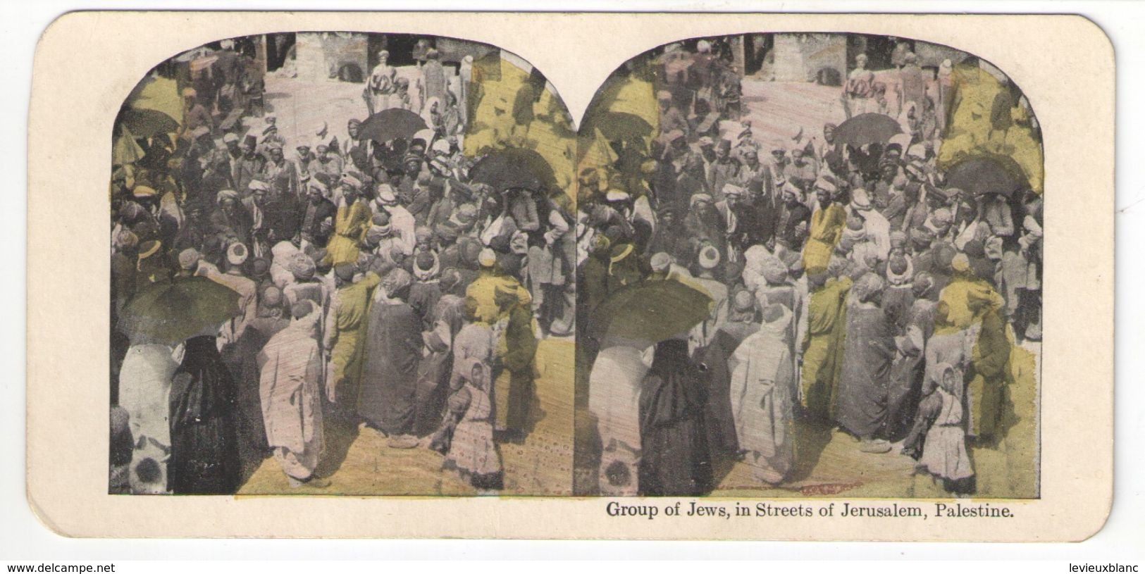 Vue Stéréoscopique /Palestine/JERUSALEM/"Group Of Jews, In Streets Of Jerusalem"/Vers 1870-1890        STE89 - Photos Stéréoscopiques