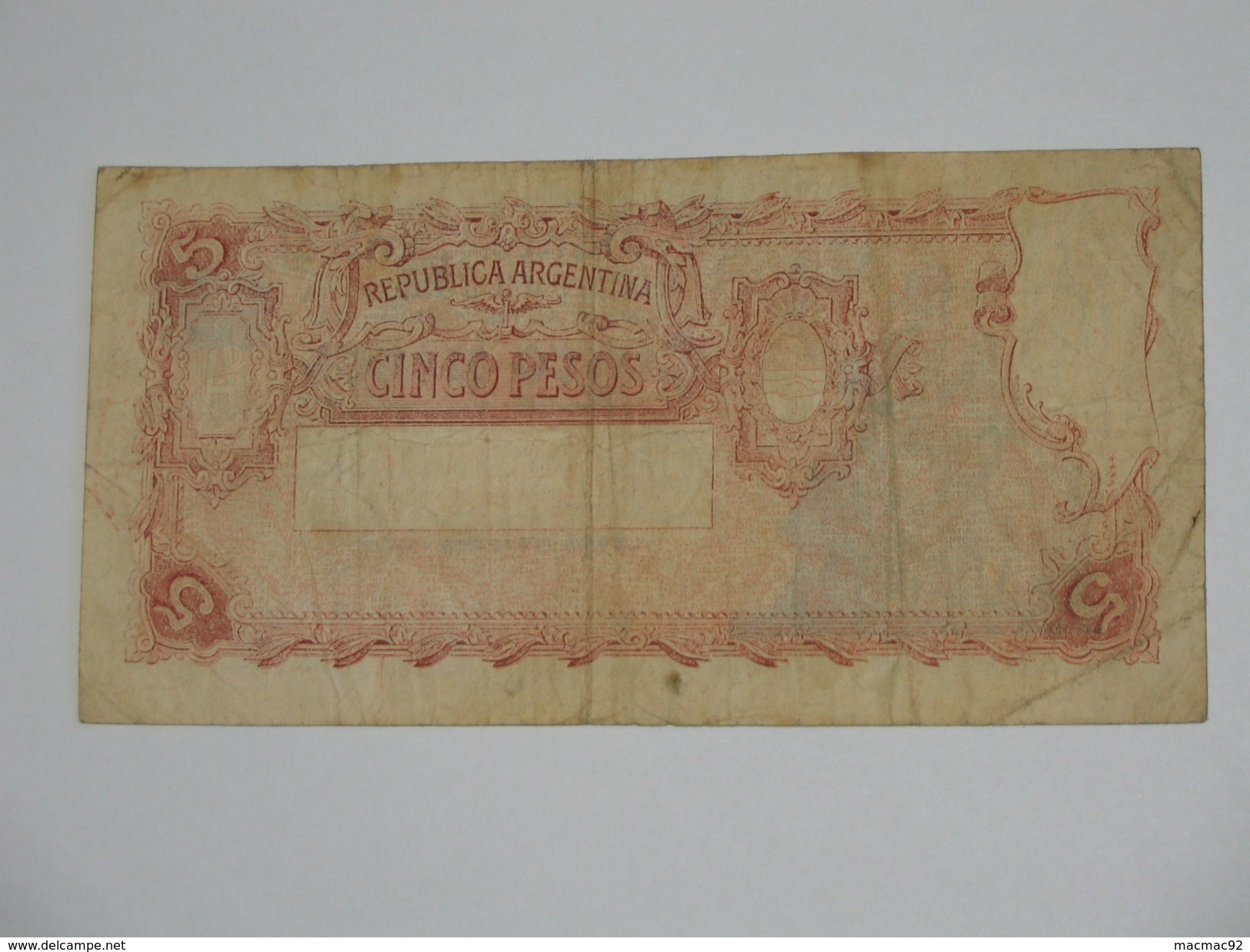 5 Cinco Pesos 1951-1959 ? - ARGENTINE   **** EN  ACHAT IMMEDIAT  **** - Argentinië