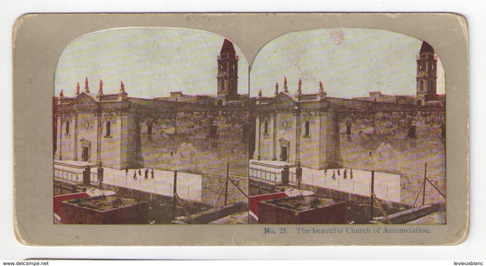 Vue Stéréoscopique /Palestine/NAZARETH/"The Beautiful Church Of Annunciation"/Vers 1870-1890        STE90 - Photos Stéréoscopiques