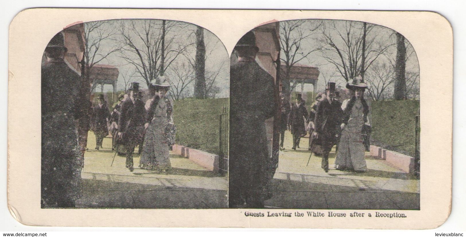 Vue Stéréoscopique /U.S.A./WASHINGTON DC/ Guests Leaving The White  House After A Reception /Vers 1870-1890   STE93 - Photos Stéréoscopiques