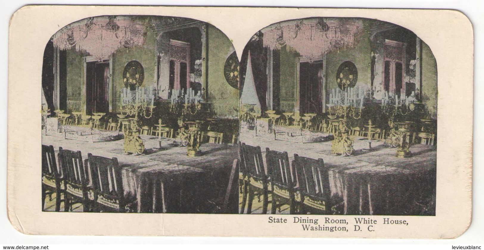 Vue Stéréoscopique /U.S.A./WASHINGTON DC/ State Dining Room White  House /Vers 1870-1890   STE94 - Stereoscopic