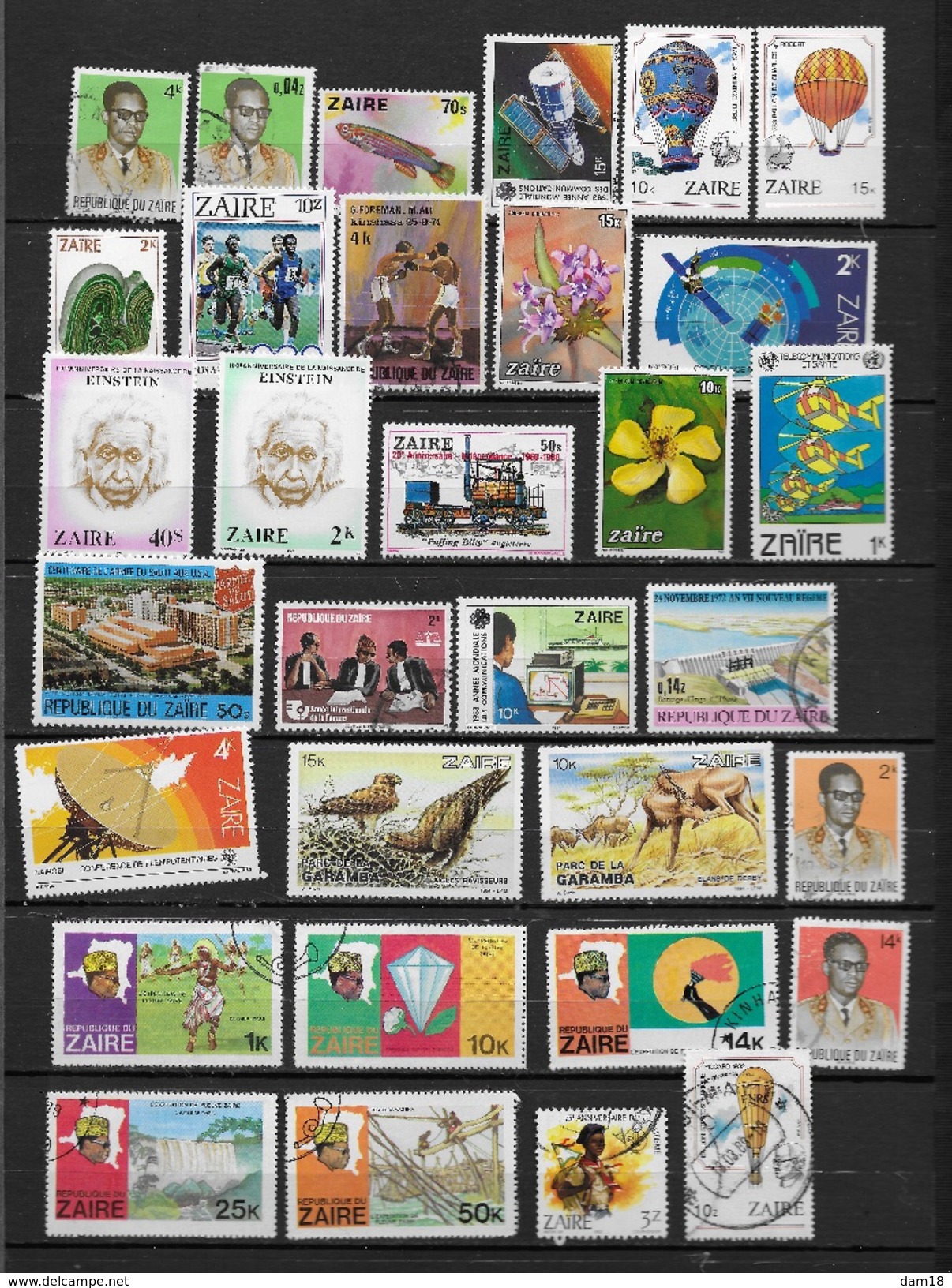 ZAIRE LOT DE 32 TIMBRES DIVERS OBLITERES  TB ETAT - Verzamelingen