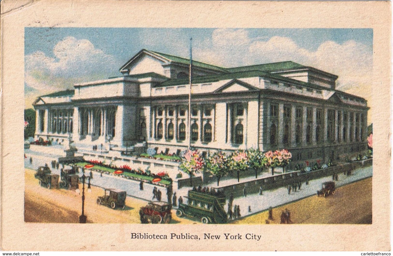 Italian Postcard YMCA Biblioteca Pubblica New York City -1914 - Enseignement, Écoles Et Universités