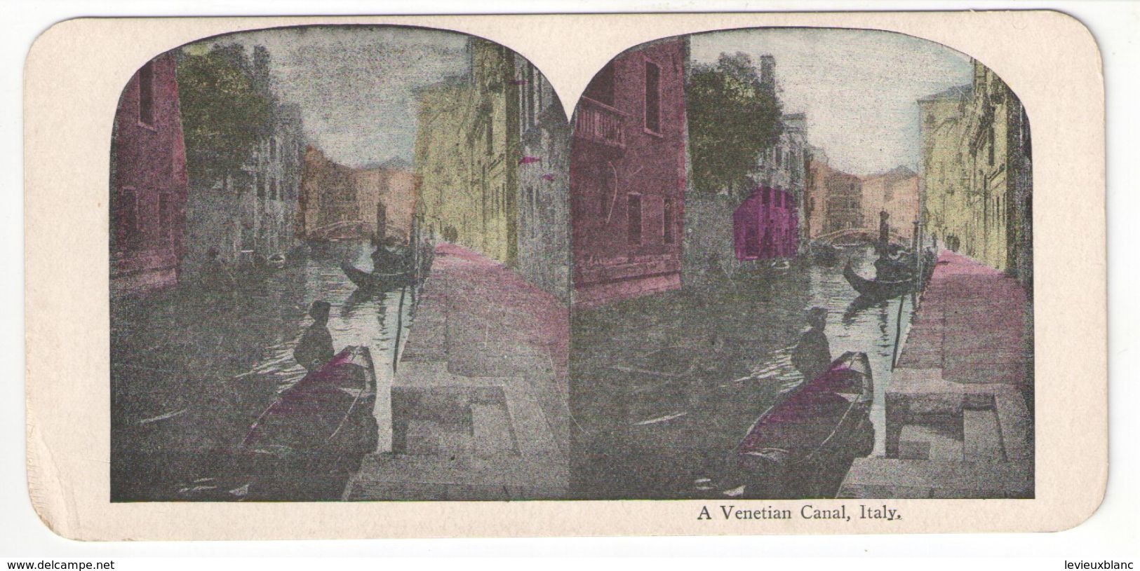 Vue Stéréoscopique /ITALIE/VENISE/ " A Venetian Canal "/ Un Canal à Venise /Vers 1880-1890   STE101 - Stereoscopic