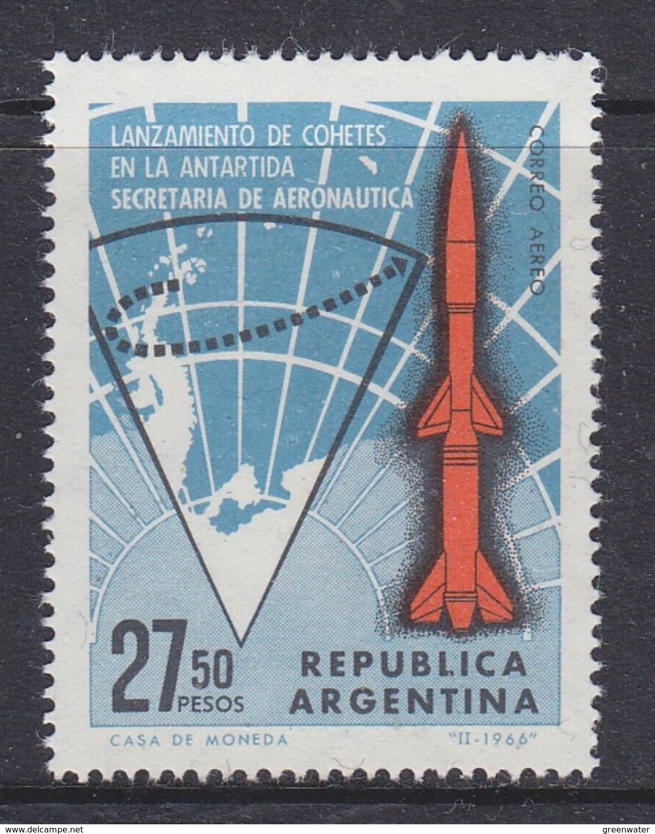 Argentina 1966 Space Rocket / Antarctica 1v ** Mnh (37172B) - Nuevos