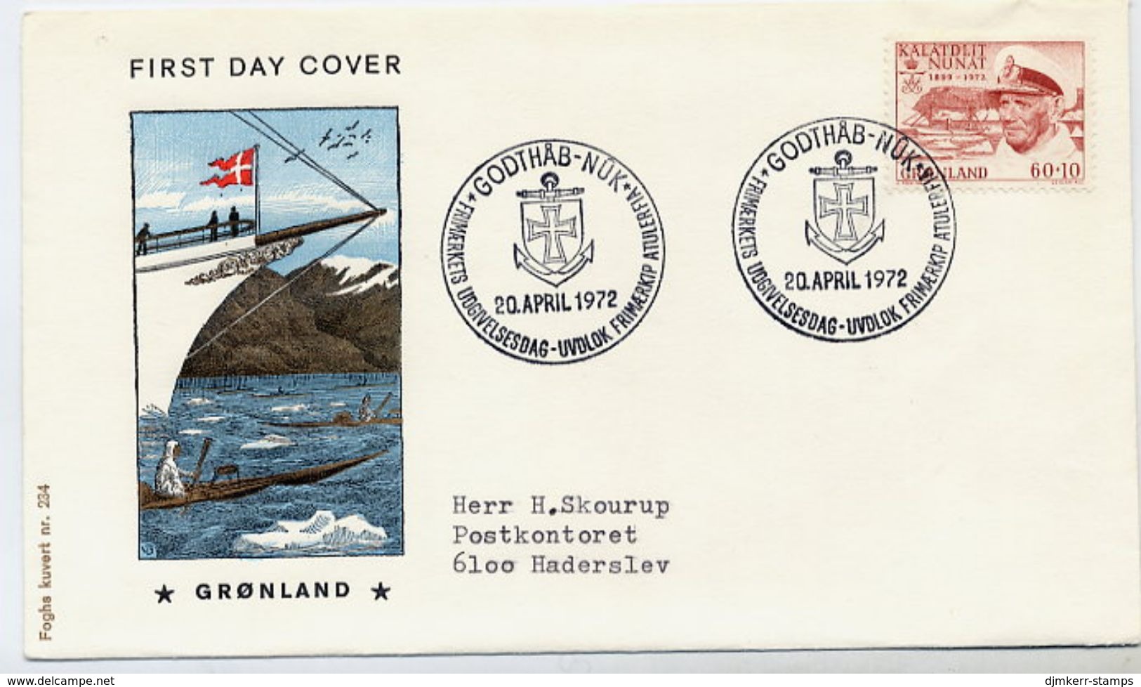 GREENLAND 1972 Death Of King Frederik IX On FDC.  Michel 81 - FDC