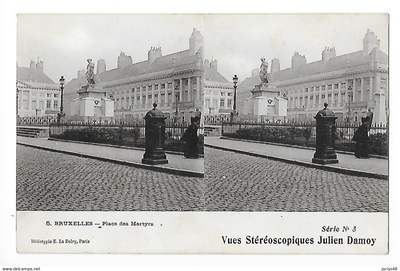 BRUXELLES - Place Des Martyrs - Vues Stéréoscopiques Julien Damoy -   - L 1 - Marktpleinen, Pleinen