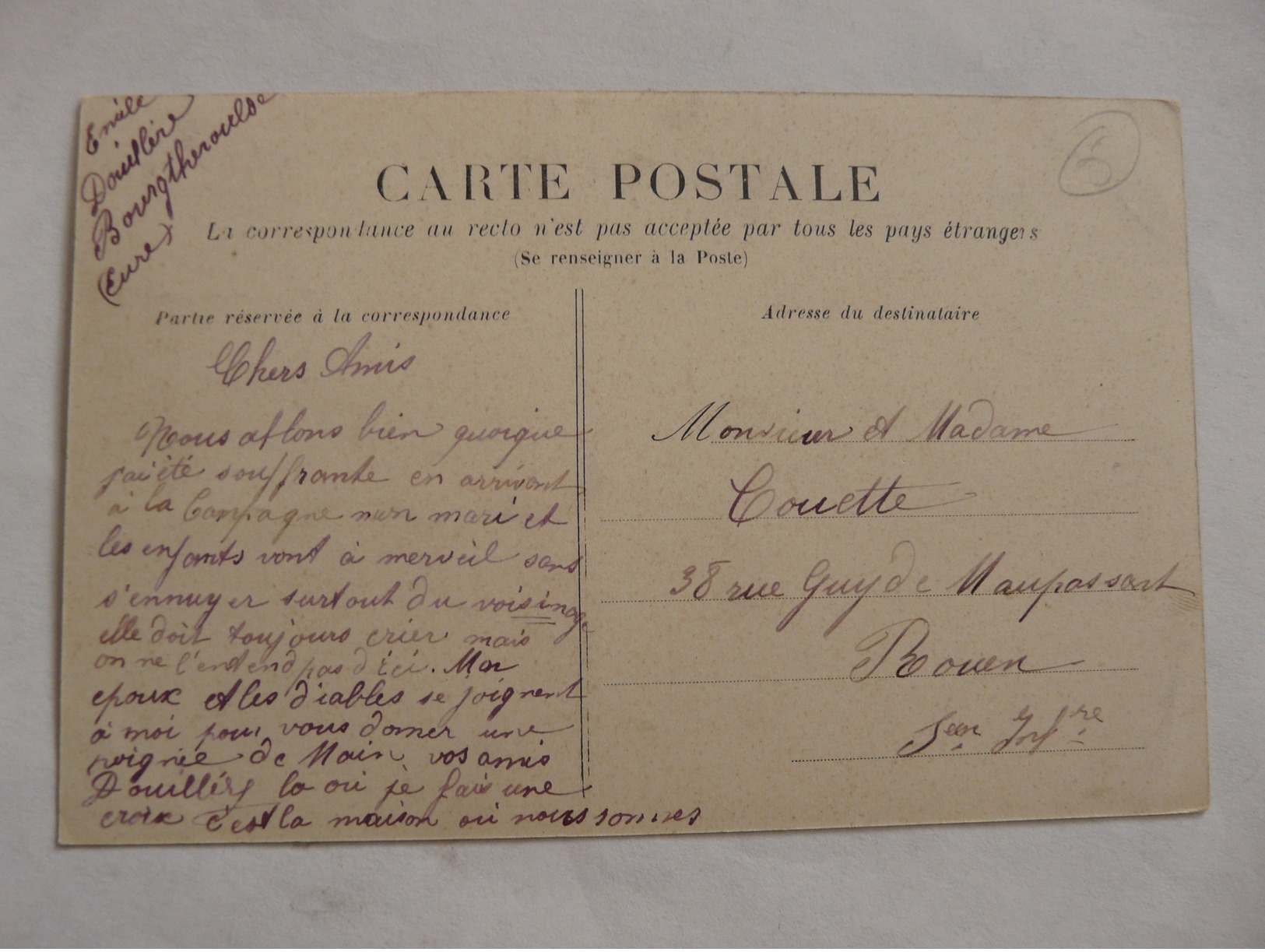 CPA6-1 - Carte Postale Ancienne - Bourgtheroulde (Eure) - Le Bourg - Enseigne P.Cléon - Other & Unclassified
