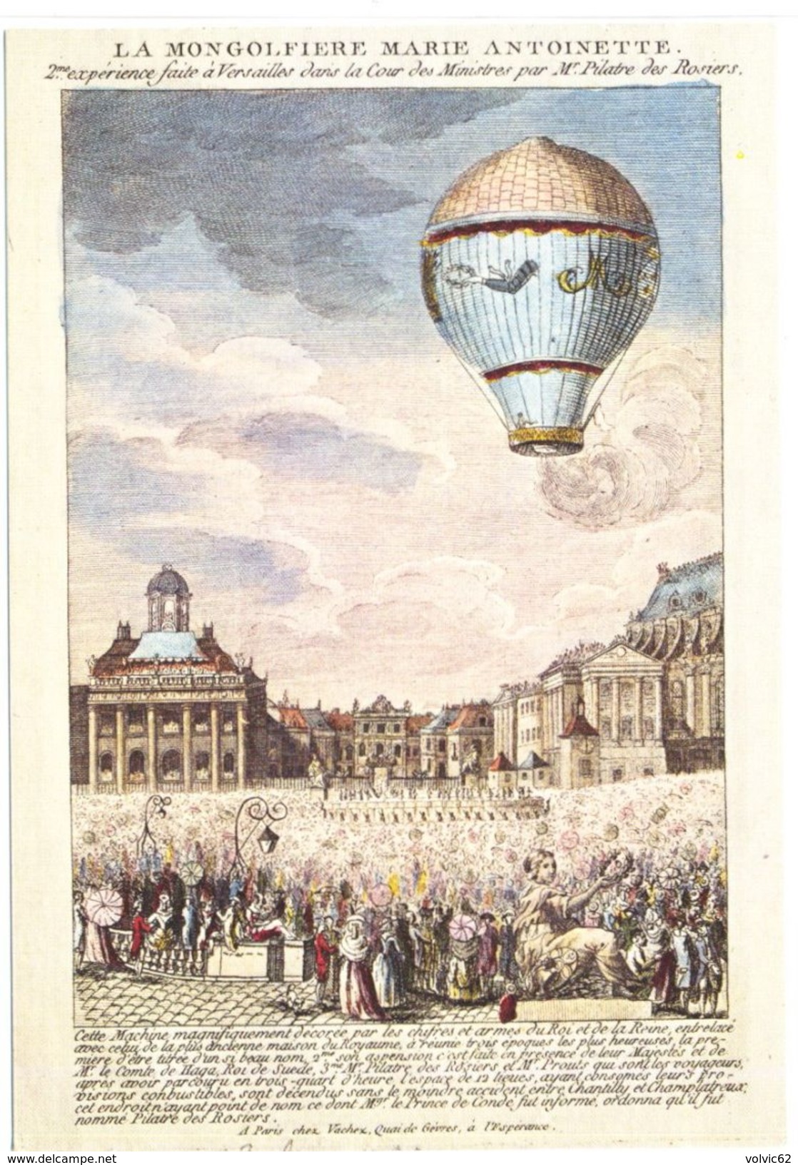 CPSM Le Vachez  Expérience Du 23 Juin 1784 Montgolfiere Marie Antoinette à Versailles - Balloons