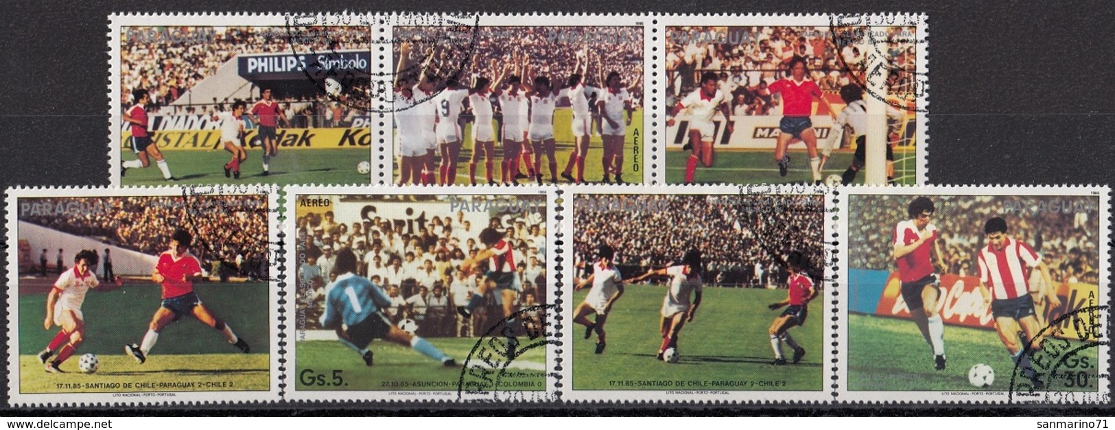 PARAGUAY 3997-3999,used,falc Hinged,football - Usati