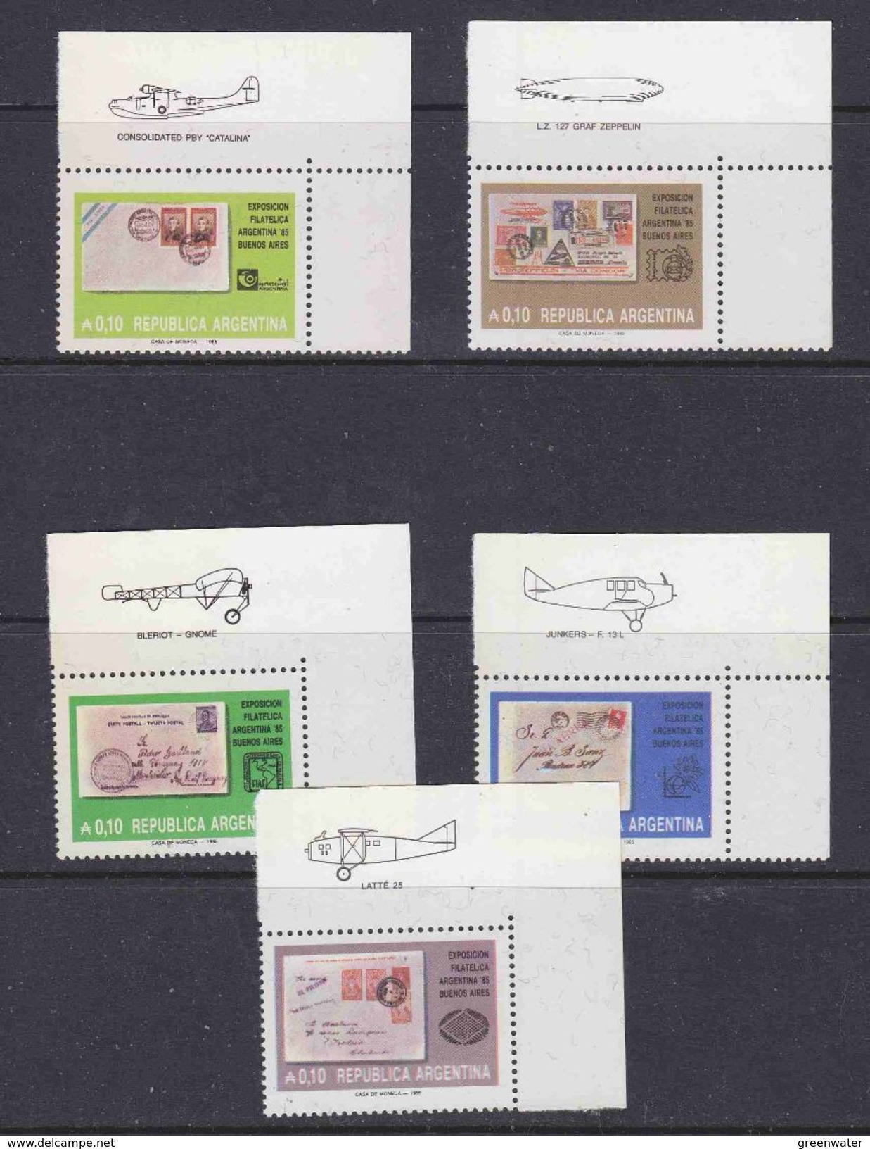 Argentina 1985 Philatelic Exhibition Argentina '85 5v (corners)  ** Mnh (37173G) - Ongebruikt