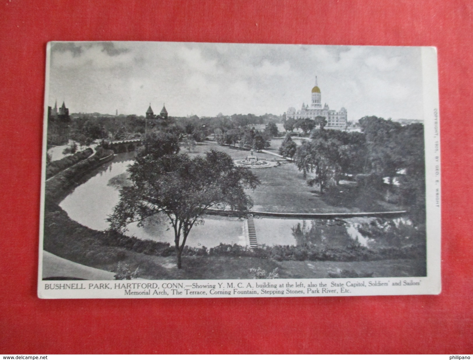 Private Mailing Card    - B & W - Bushnell Park   Connecticut > Hartford  Ref 2761 - Hartford